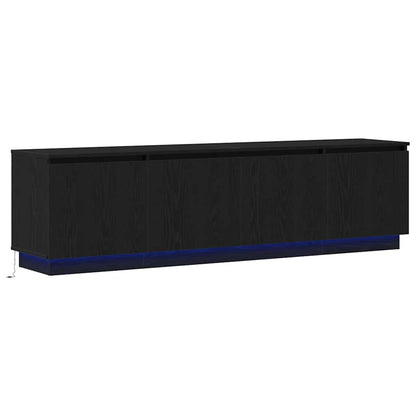 TV-skåp med LED Svart ek 180 x 38 x 49 cm Konstruerat trä
