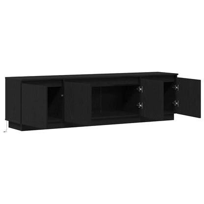 TV-skåp med LED Svart ek 180 x 38 x 49 cm Konstruerat trä