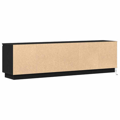 TV-skåp med LED Svart ek 180 x 38 x 49 cm Konstruerat trä