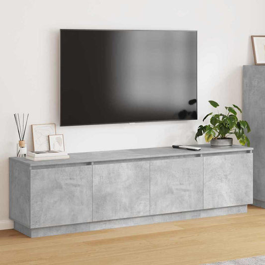 TV-skåp med LED Betonggrå 180 x 38 x 49 cm Konstruerat trä