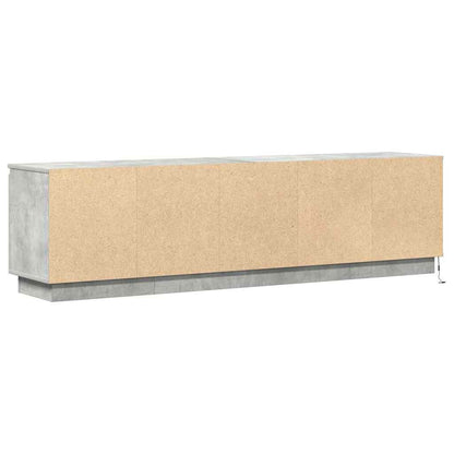 TV-skåp med LED Betonggrå 180 x 38 x 49 cm Konstruerat trä