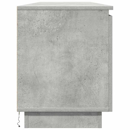 TV-skåp med LED Betonggrå 180 x 38 x 49 cm Konstruerat trä