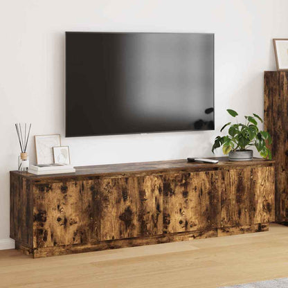 TV-skåp med LED Rökfärgad ek 180 x 38 x 49 cm Konstruerat trä