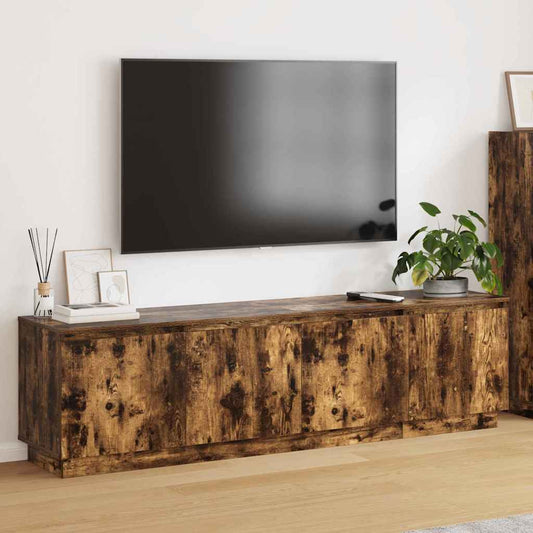 TV-skåp med LED Rökfärgad ek 180 x 38 x 49 cm Konstruerat trä