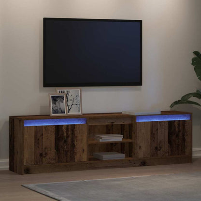 TV-skåp med LED -remsljus Brun 180 x 34 x 50 cm Konstruerat trä