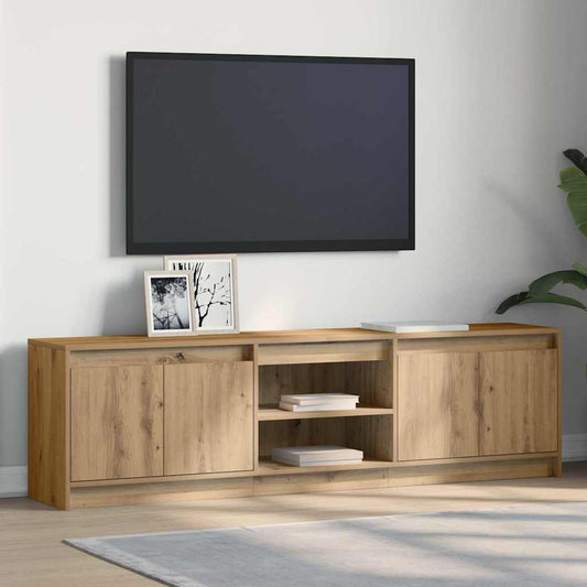 TV-skåp med LED -remsljus Brun 182 x 34 x 50 cm Konstruerat trä