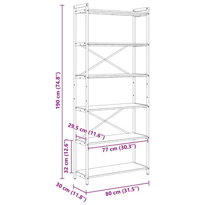 Bokhylla Åldrat Trä 80 x 30 x 188 cm