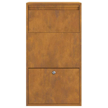 Brevlåda Paketbox med lagring med dörr Brun 44 x 22 x 82 cm Stål