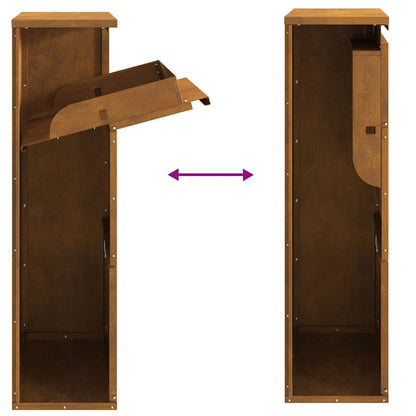 Brevlåda Paketbox med lagring med dörr Brun 44 x 22 x 82 cm Stål