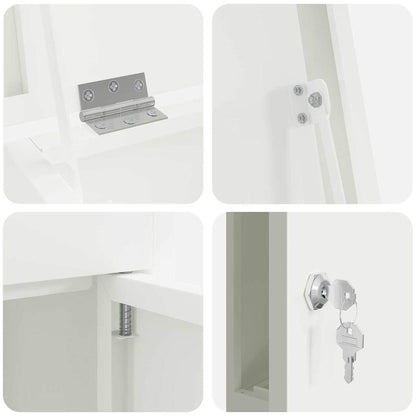 Brevlåda Paketbox Vit 44.5 x 29 x 110.5 cm Stål