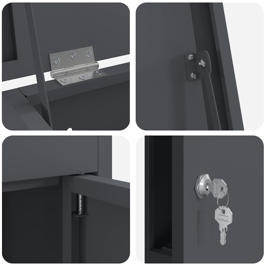 Brevlåda Paketbox Antracit 44.5 x 29 x 110.5 cm Stål