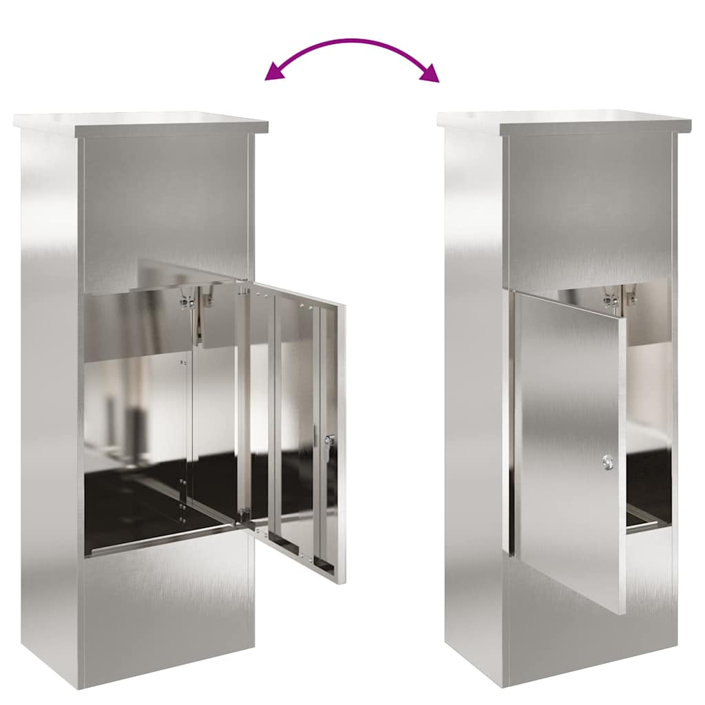 Brevlåda Paketbox Svart 44.5 x 29 x 110.5 cm Rostfritt stål