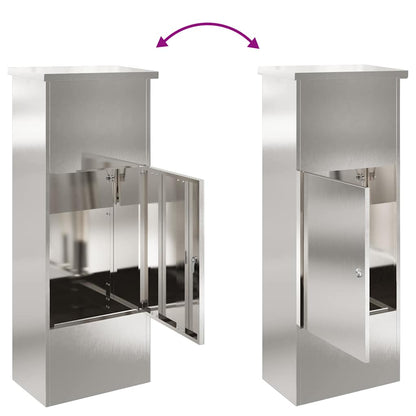 Brevlåda Paketbox Svart 44.5 x 29 x 110.5 cm Rostfritt stål