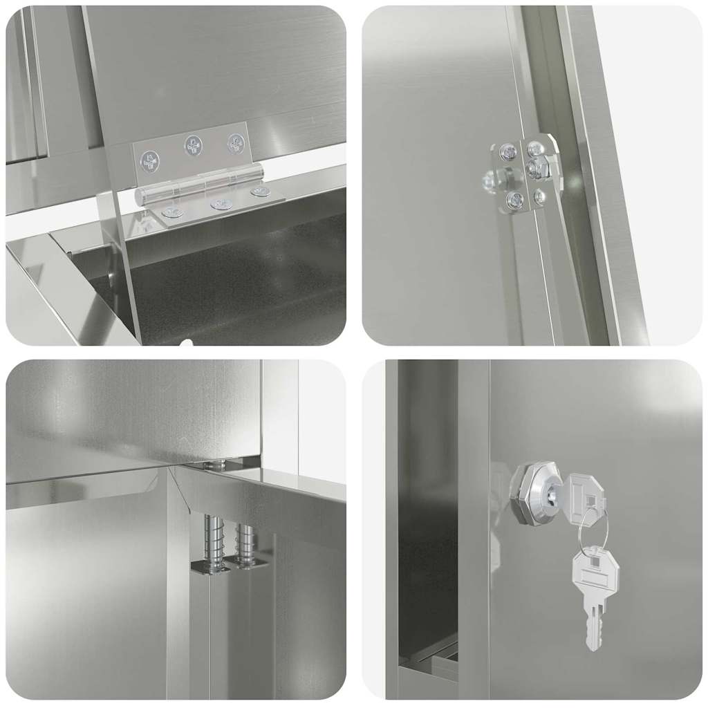 Brevlåda Paketbox Svart 44.5 x 29 x 110.5 cm Galvaniserat stål