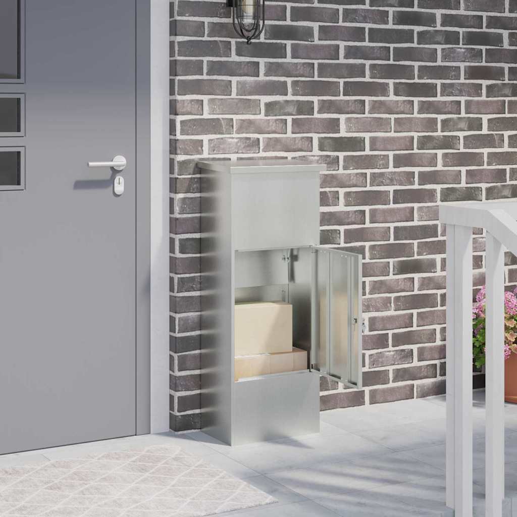 Brevlåda Paketbox Svart 44.5 x 29 x 110.5 cm Galvaniserat stål