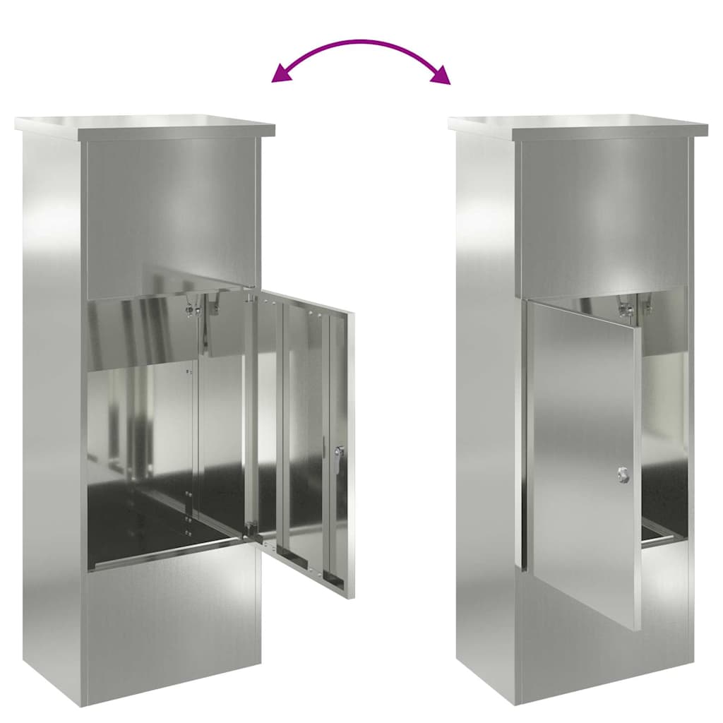 Brevlåda Paketbox Svart 44.5 x 29 x 110.5 cm Galvaniserat stål