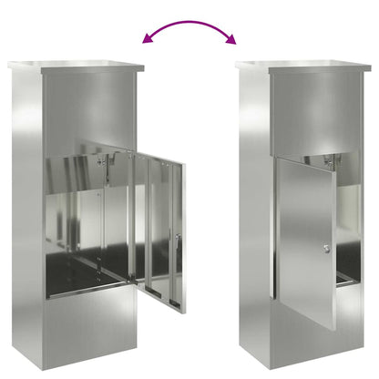 Brevlåda Paketbox Svart 44.5 x 29 x 110.5 cm Galvaniserat stål