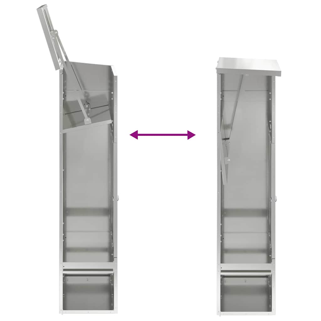 Brevlåda Paketbox Svart 44.5 x 29 x 110.5 cm Galvaniserat stål