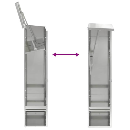 Brevlåda Paketbox Svart 44.5 x 29 x 110.5 cm Galvaniserat stål