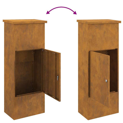Brevlåda Paketbox Rostig 44.5 x 29 x 110.5 cm cortenstål