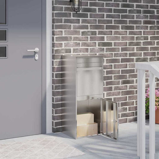 Brevlåda Paketbox Svart 41 x 38 x 103 cm Rostfritt stål