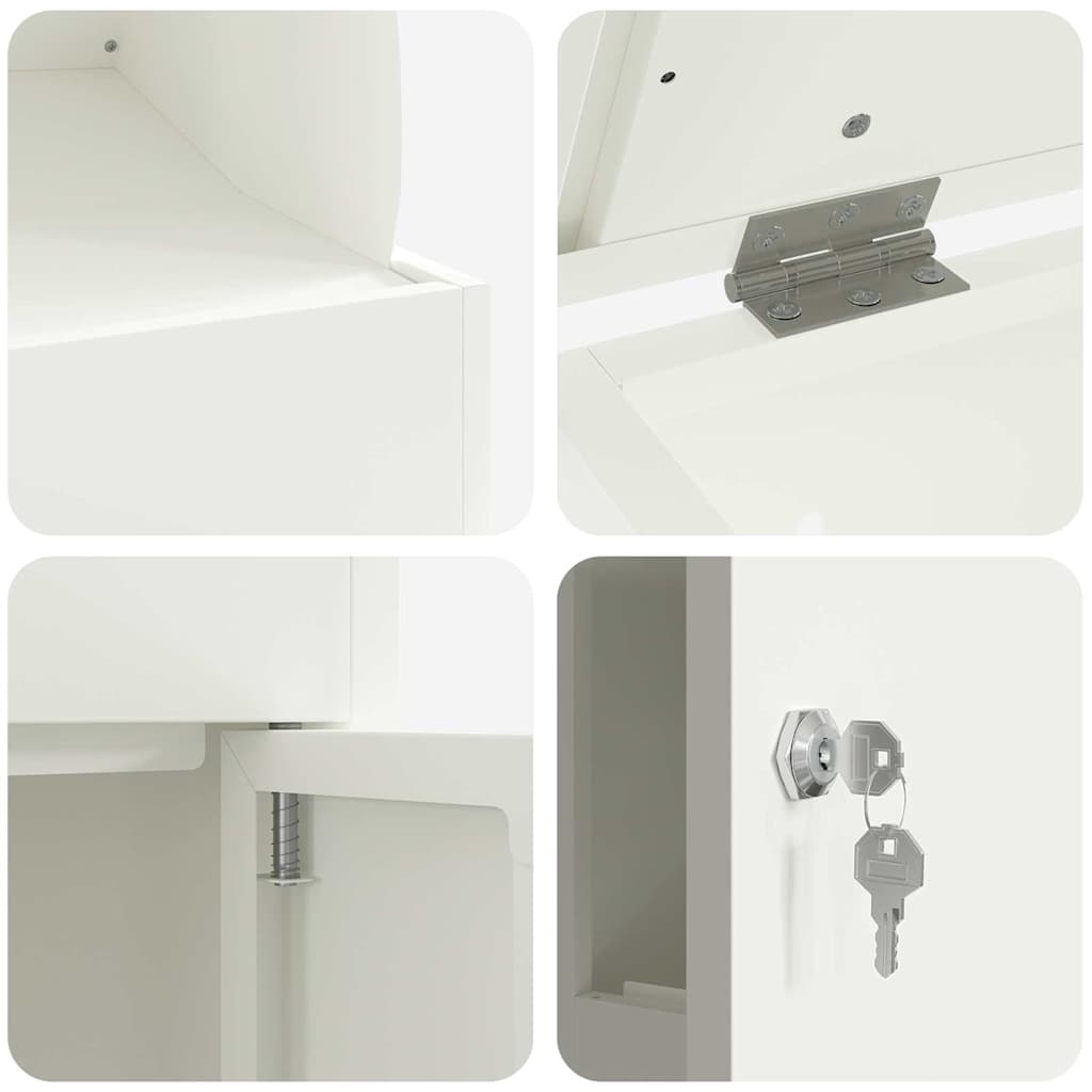 Brevlåda Paketbox Vit 44 x 35 x 59 cm Stål