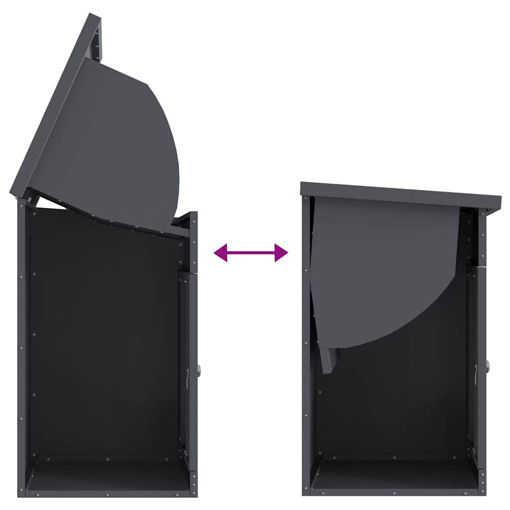 Brevlåda Paketbox Antracit 44 x 35 x 59 cm Stål