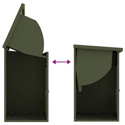 Brevlåda Paketbox Olivgrön 44 x 35 x 59 cm Stål