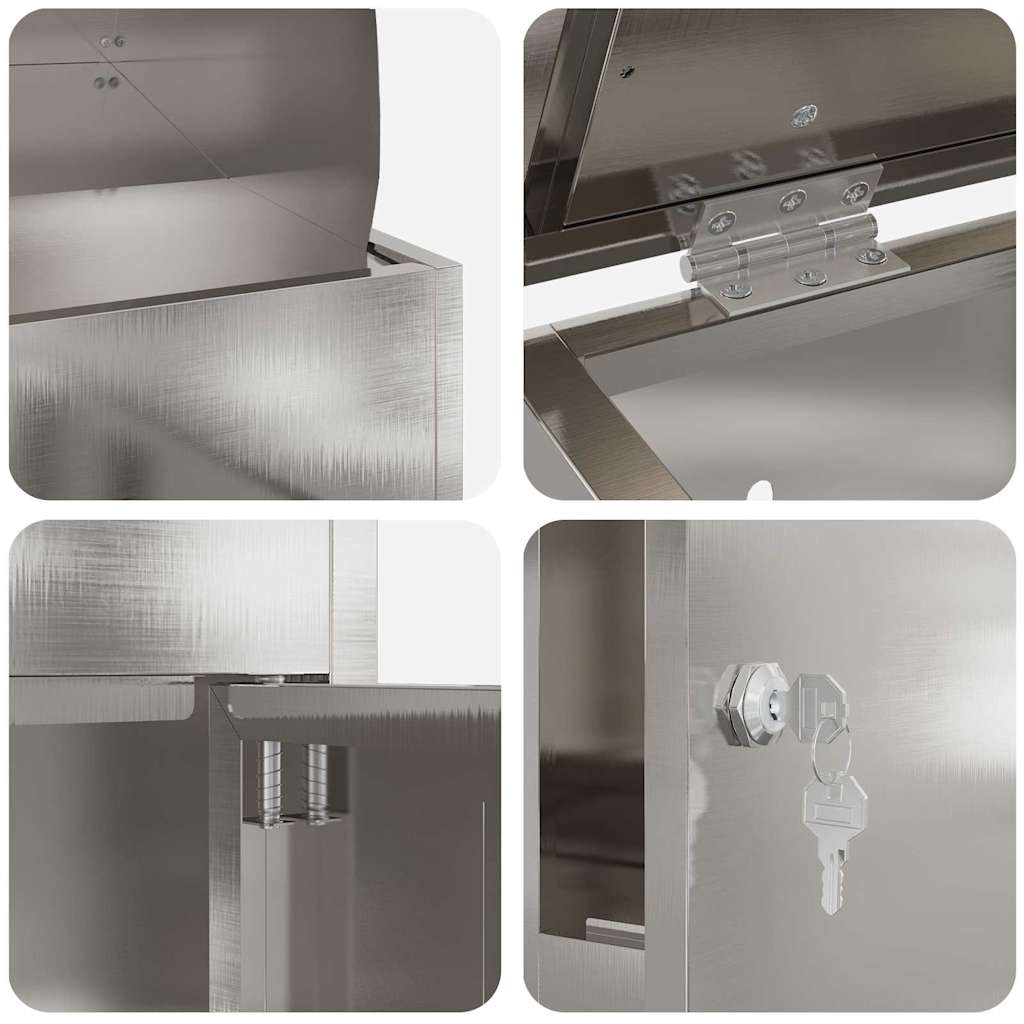 Brevlåda Paketbox Svart 44 x 35 x 59 cm Rostfritt stål