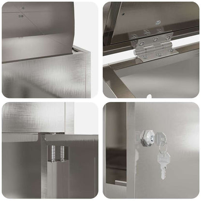 Brevlåda Paketbox Svart 44 x 35 x 59 cm Rostfritt stål