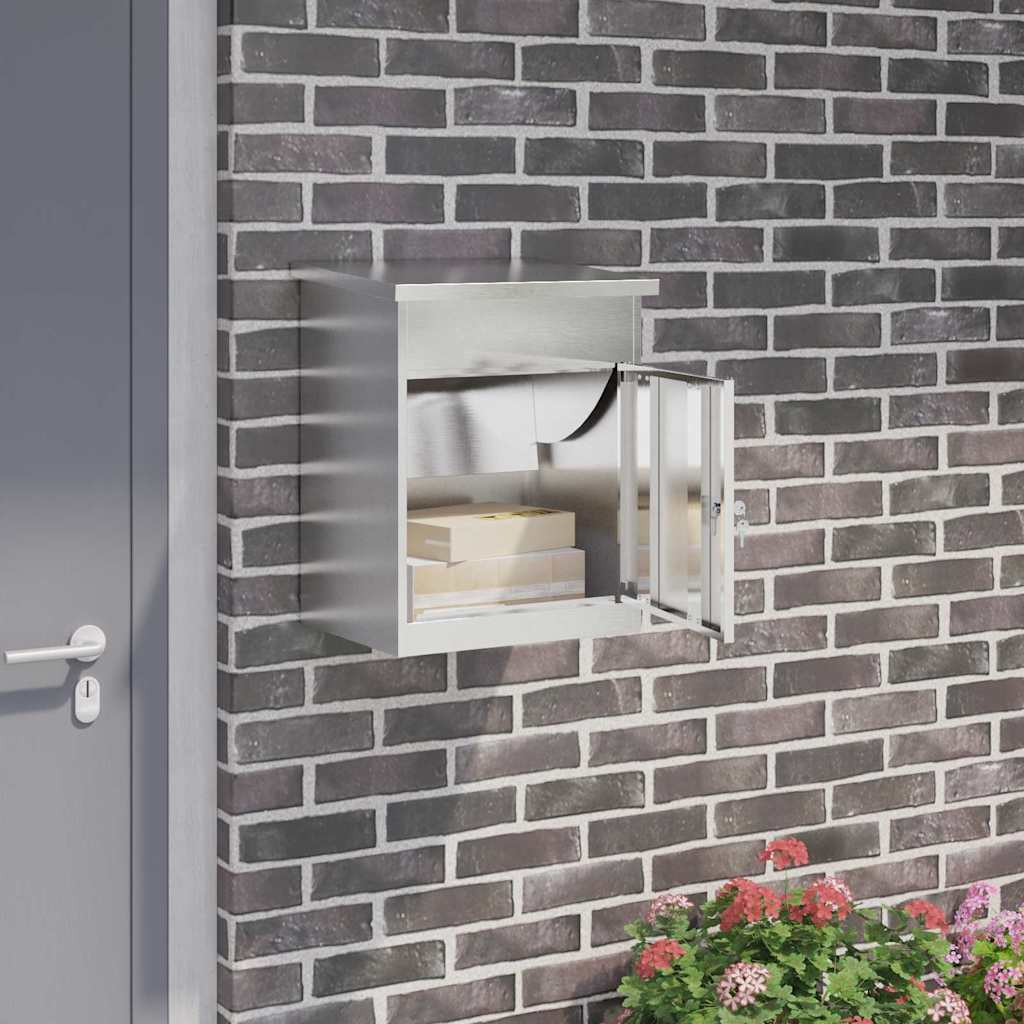 Brevlåda Paketbox Svart 44 x 35 x 59 cm Rostfritt stål