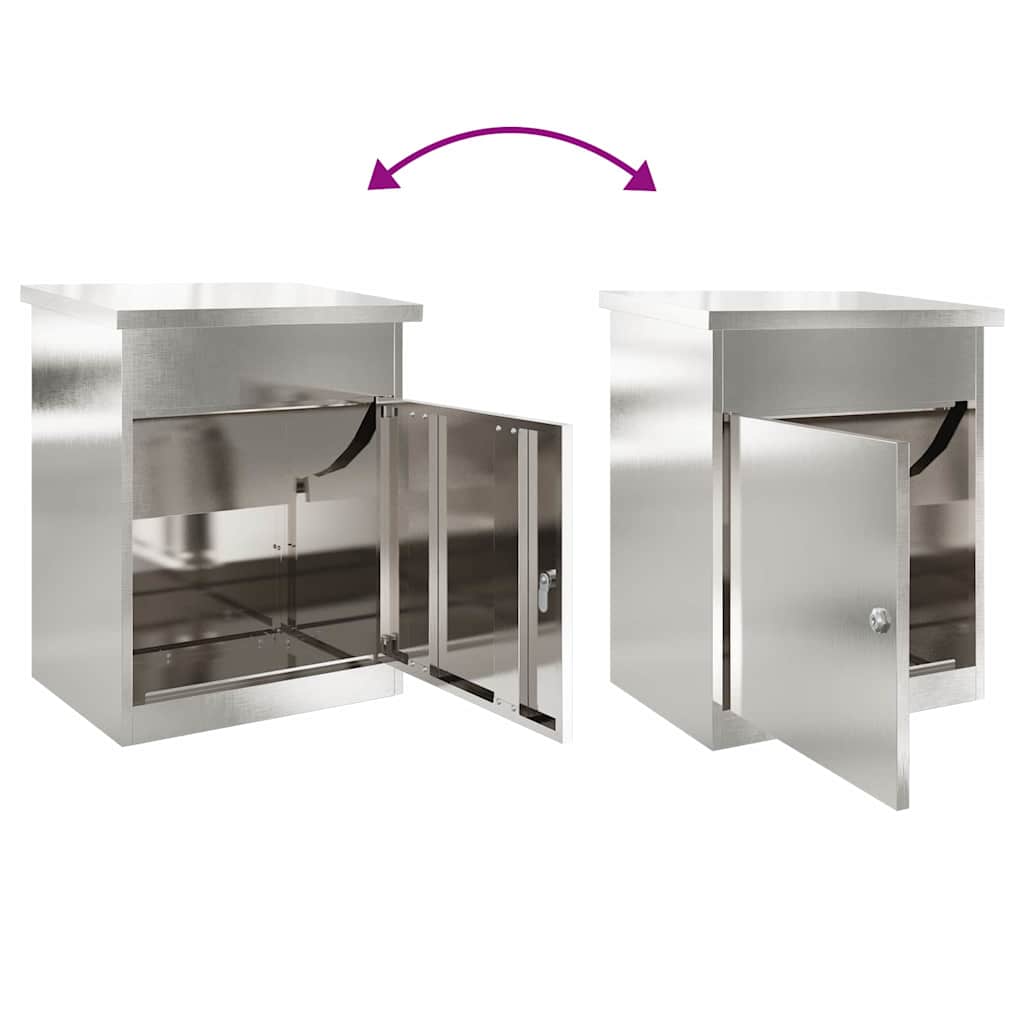 Brevlåda Paketbox Svart 44 x 35 x 59 cm Rostfritt stål