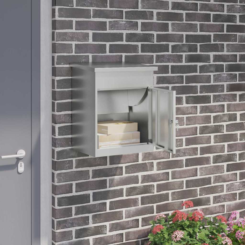 Brevlåda Paketbox Svart 44 x 35 x 59 cm Galvaniserat stål