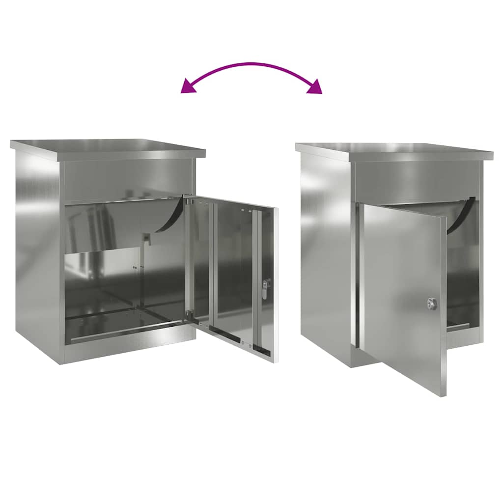 Brevlåda Paketbox Svart 44 x 35 x 59 cm Galvaniserat stål