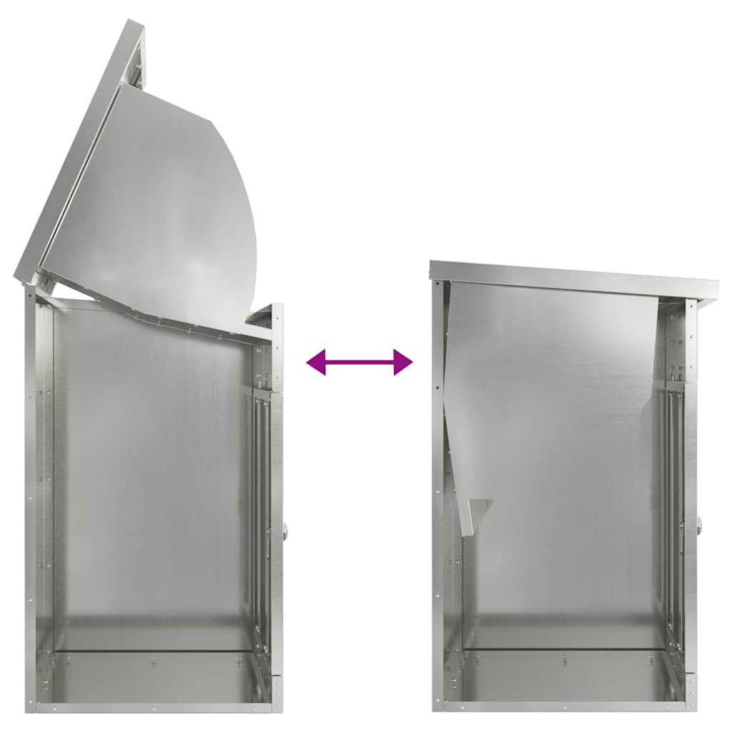 Brevlåda Paketbox Svart 44 x 35 x 59 cm Galvaniserat stål