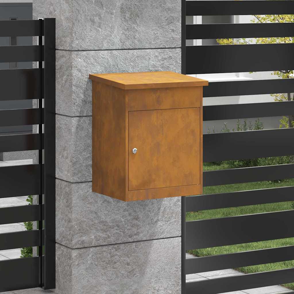 Brevlåda Paketbox Rostig 44 x 35 x 59 cm cortenstål