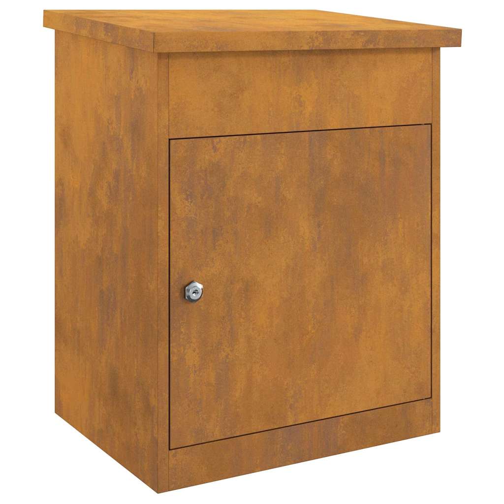 Brevlåda Paketbox Rostig 44 x 35 x 59 cm cortenstål