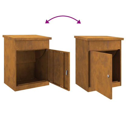 Brevlåda Paketbox Rostig 44 x 35 x 59 cm cortenstål