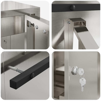 Brevlåda Svart 30 x 23 x 55 cm Rostfritt stål