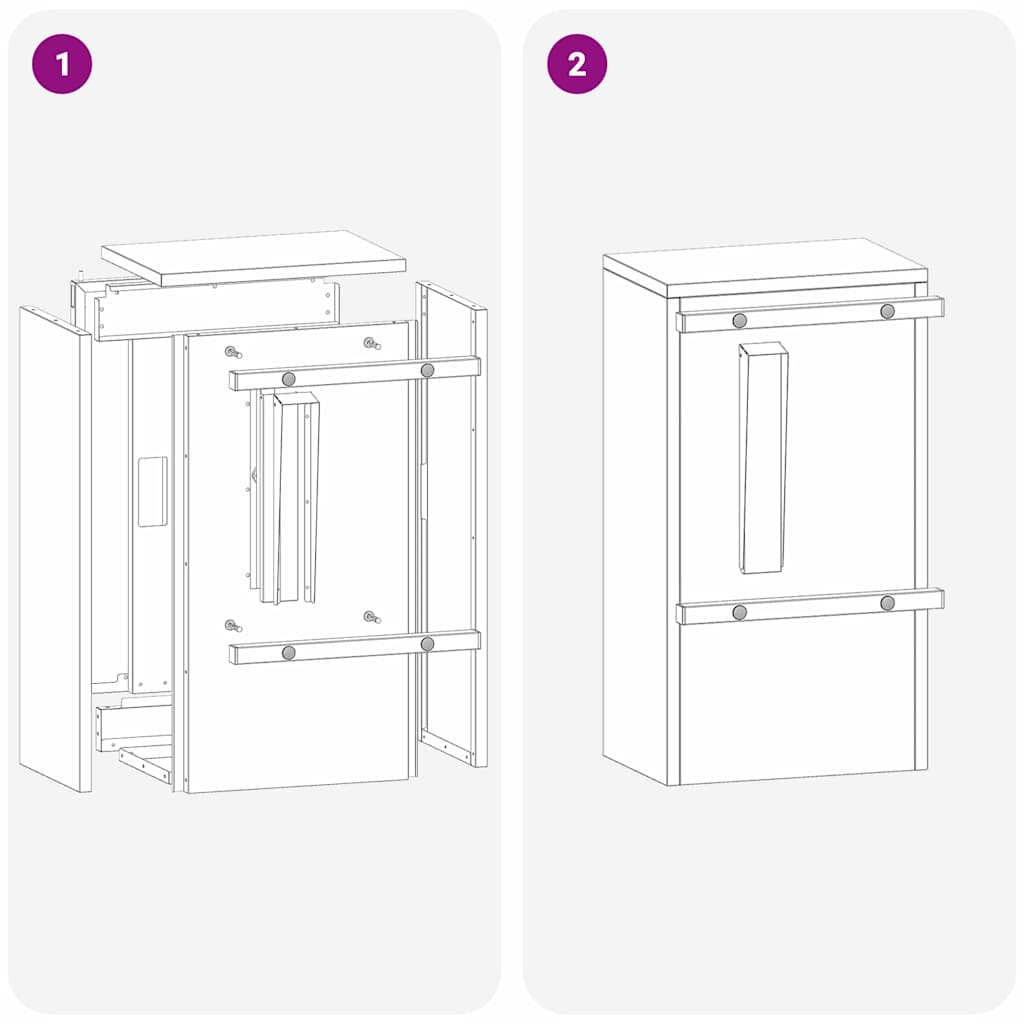 Brevlåda Svart 30 x 23 x 55 cm Rostfritt stål