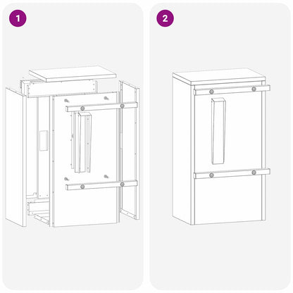 Brevlåda Svart 30 x 23 x 55 cm Rostfritt stål