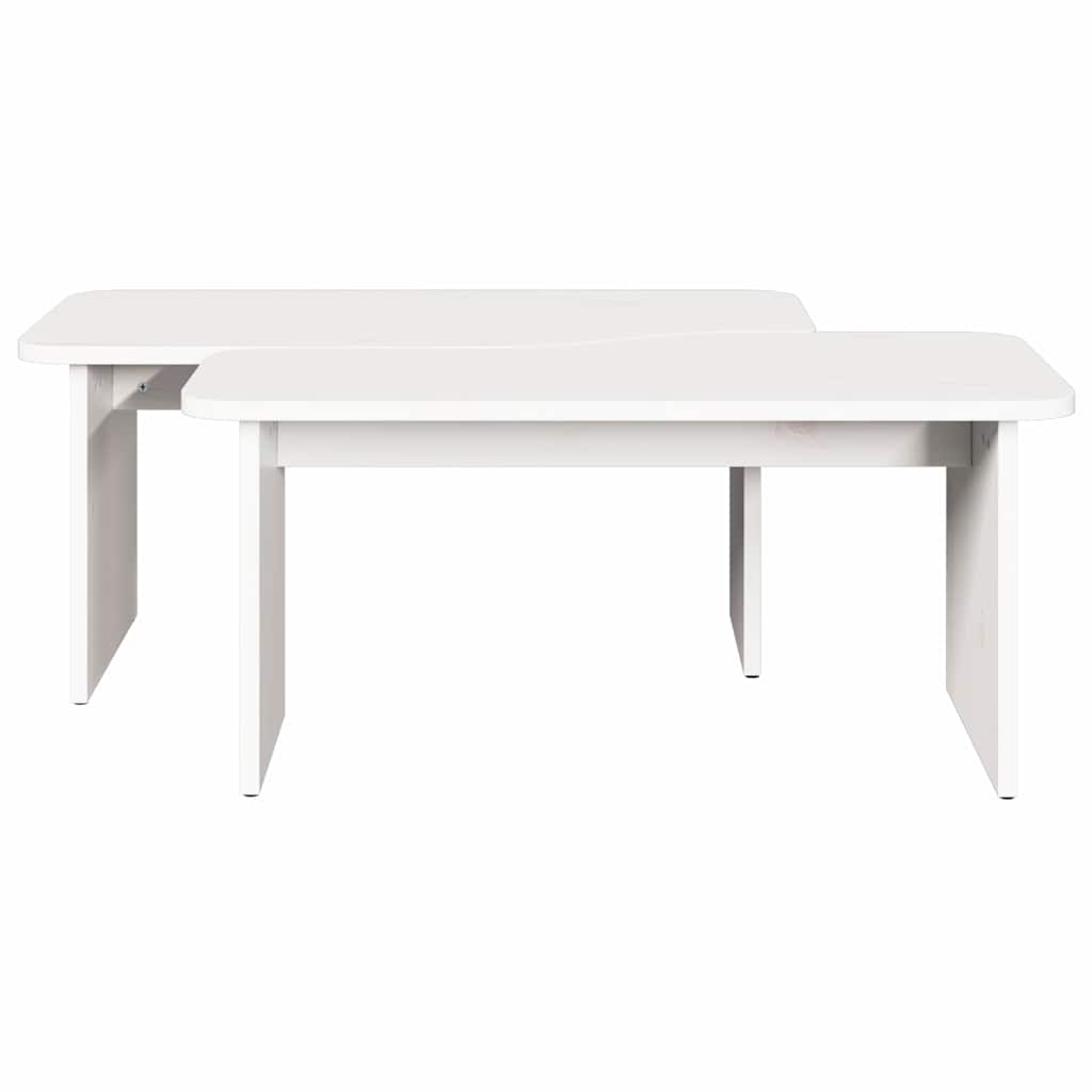 Soffbord Vit 100 x 69 x 35.5 cm Massiv furu