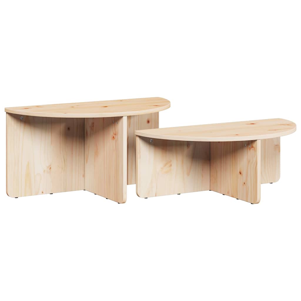 Soffbord Trä 2 pcs Naturfärg 79 x 39.5 x 40 cm Massiv furu