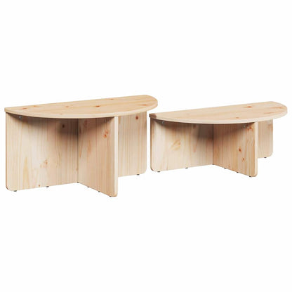 Soffbord Trä 2 pcs Naturfärg 79 x 39.5 x 40 cm Massiv furu