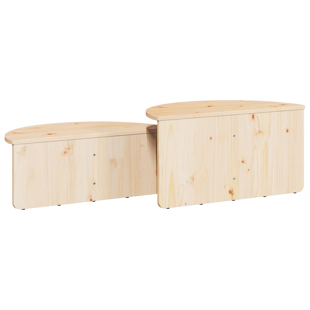 Soffbord Trä 2 pcs Naturfärg 79 x 39.5 x 40 cm Massiv furu