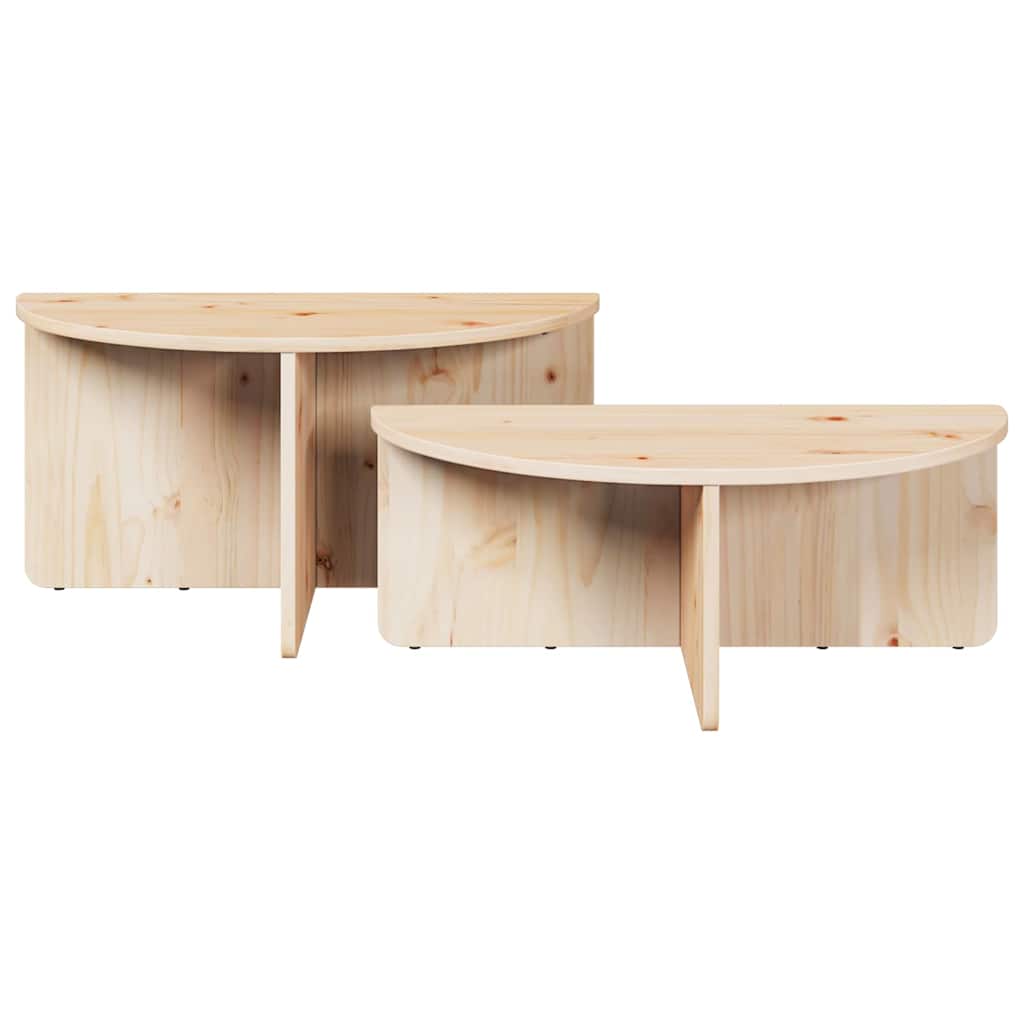 Soffbord Trä 2 pcs Naturfärg 79 x 39.5 x 40 cm Massiv furu