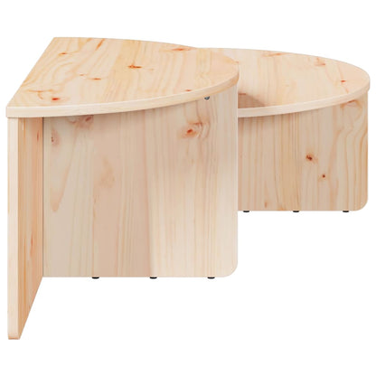 Soffbord Trä 2 pcs Naturfärg 79 x 39.5 x 40 cm Massiv furu
