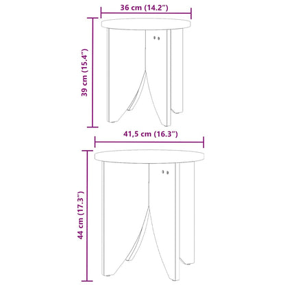 Soffbord Brun Vaxbrun 2 pcs 41,5 x 41,5 x 44 cm Massiv furu