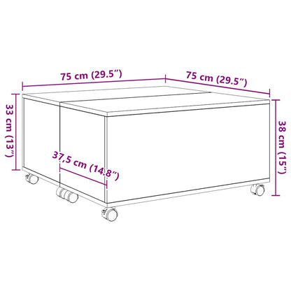 Soffbord Åldrat Trä 75 x 75 x 38 cm