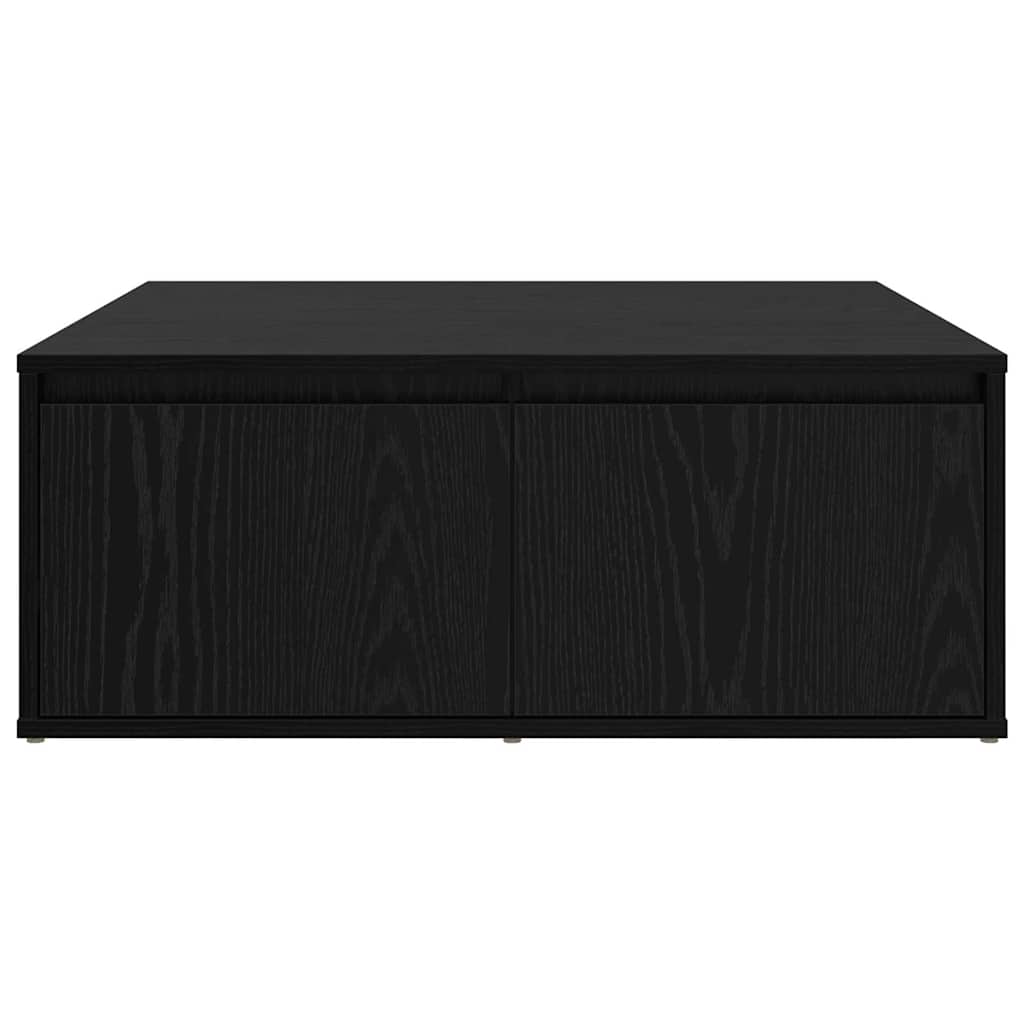 Soffbord Svart Ek med låda 80 x 80 x 31 cm